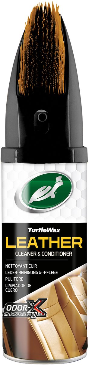 Turtle wax power out leather - herstelt leer - reinigt voorzichtig vuil en vlekken – geeft natuurlijke glans - 400ml