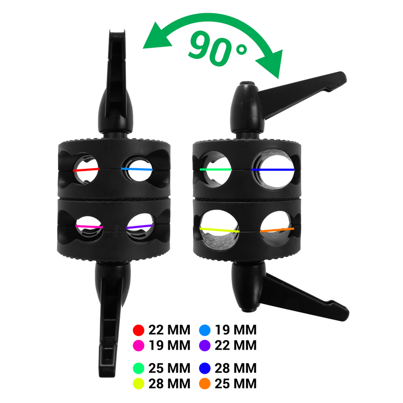 Load image into Gallery viewer, Falcon eyes dubbele buisklem ec-28 voor 19 22 25 28 mm buizen
