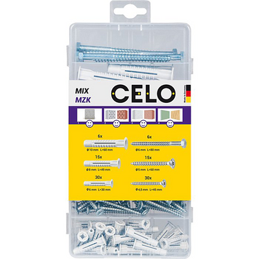 Celo 1069768 - assortmentbox mzk 6,8, 10 inclschroeven 102 stuks | 1 stuks