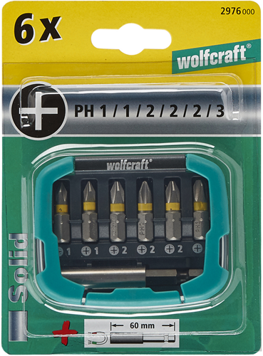 Load image into Gallery viewer, Wolfcraft bit-box | kruiskop | ph 1–3 | 7-delig | 1 set - 2976000
