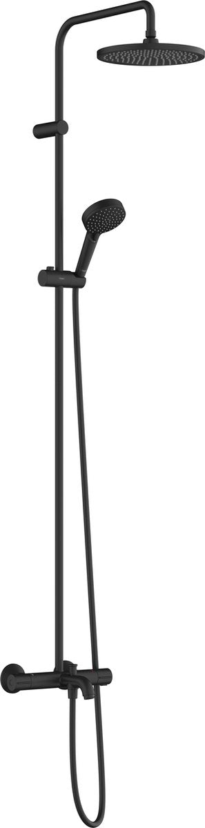 Hansgrohe vernis blend - showerpipe - 240mm maat - 1 straalfunctie - mat zwart - met thermostaat