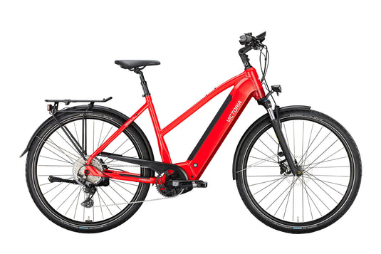 Victoria elektrische trekkingfiets tresalo 14 mod. 24 ebike vict.tres. 14 28 48 trap. 10sp fuego red matt