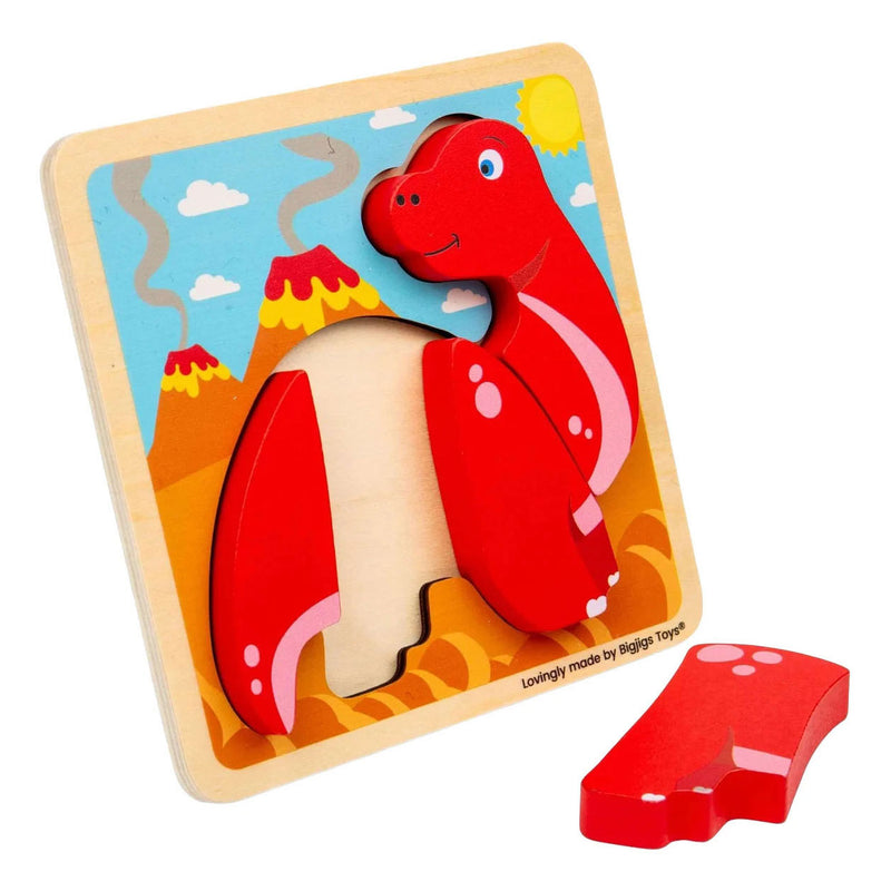 Load image into Gallery viewer, Bigjigs houten vormenpuzzel diplodocus - 4st.
