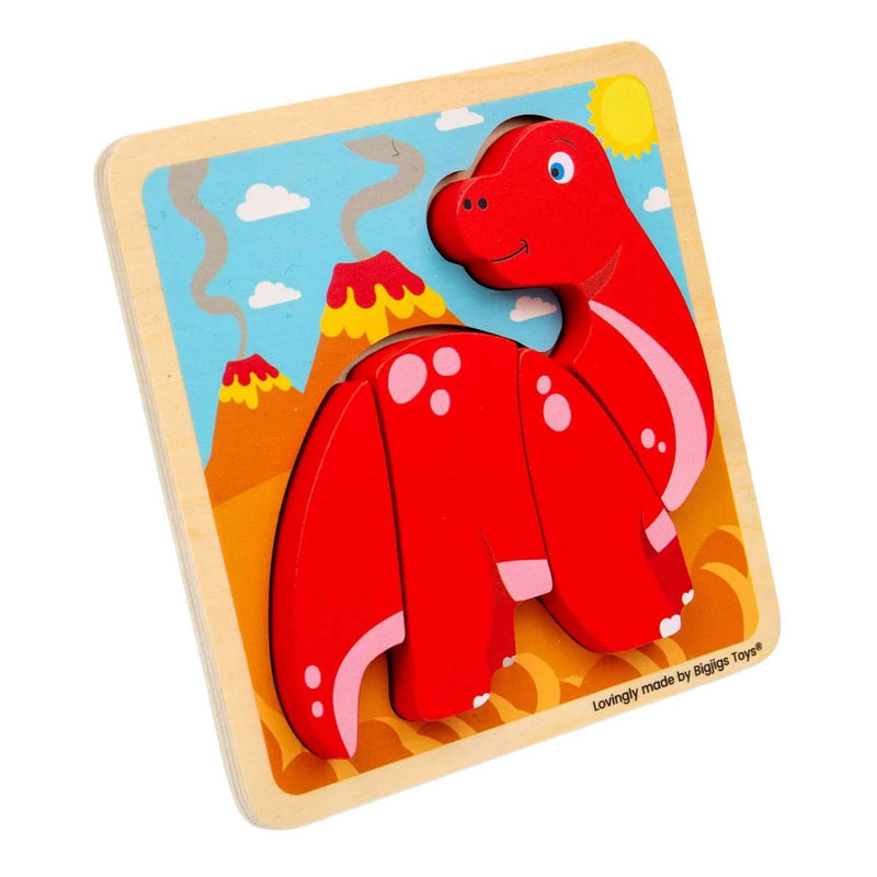 Load image into Gallery viewer, Bigjigs houten vormenpuzzel diplodocus - 4st.
