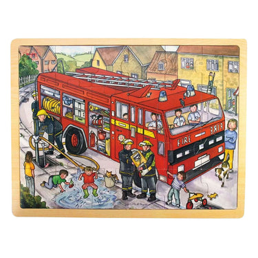 Bigjigs houten legpuzzel brandweerauto - 24st.