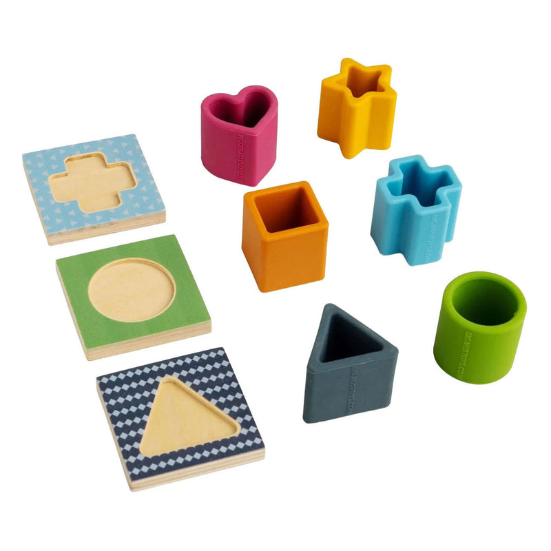 Load image into Gallery viewer, Bigjigs vormenpuzzel hout en siliconen - 13dlg.
