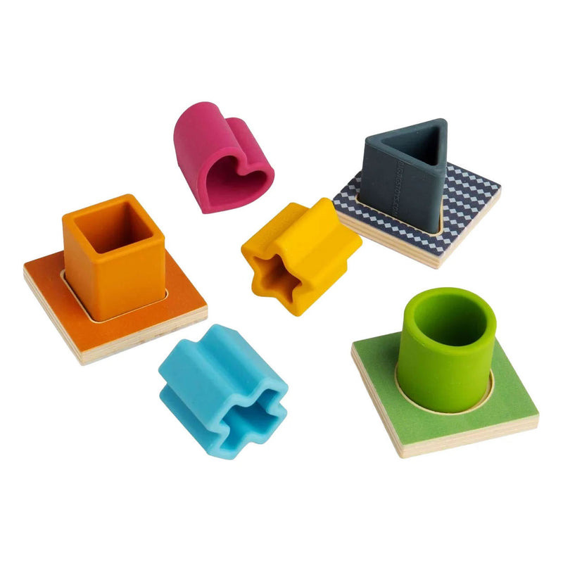 Load image into Gallery viewer, Bigjigs vormenpuzzel hout en siliconen - 13dlg.
