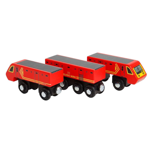 Bigjigs houten posttrein - 5dlg.