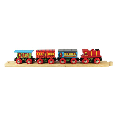 Bigjigs houten passagierstrein - 9dlg.