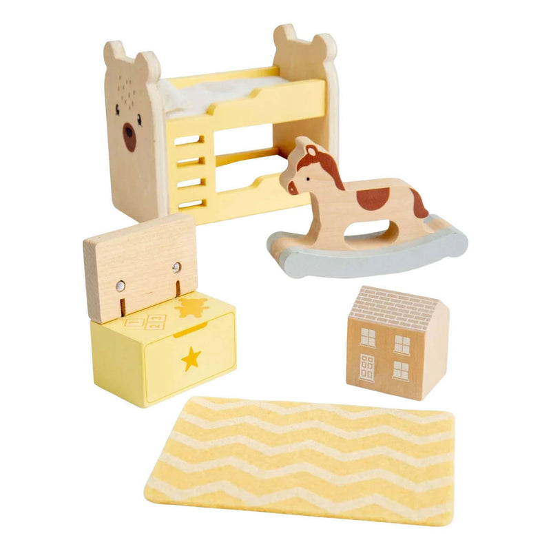 Load image into Gallery viewer, Bigjigs houten poppenhuis meubels kinderkamer - 5dlg.
