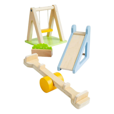 Bigjigs houten poppenhuis meubels tuinset - 4dlg.