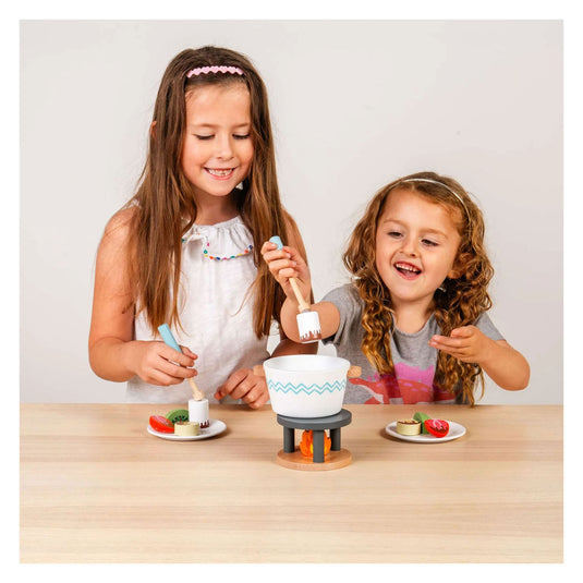 Bigjigs houten chocoladefondue speelset - 16dlg.