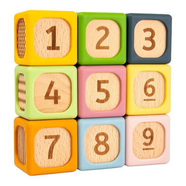 Bigjigs houten zachte sorteerblokken - 9dlg.