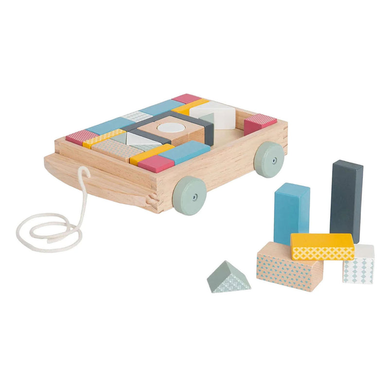Load image into Gallery viewer, Bigjigs houten blokkenwagen - 29dlg.
