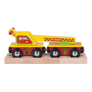 Bigjigs houten kraanwagon - 4dlg.