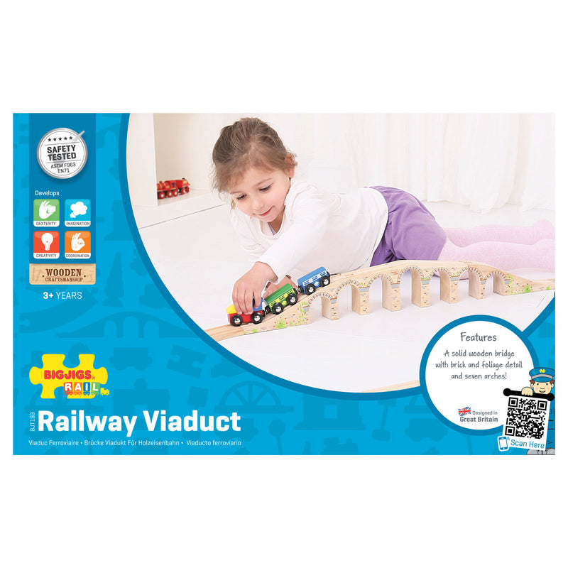 Load image into Gallery viewer, Bigjigs houten rails - spoorwegviaduct, 3dlg.
