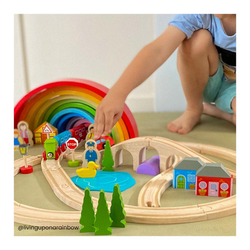 Load image into Gallery viewer, Bigjigs houten treinbaan - - 8-vormig - 26-delig
