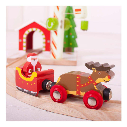 Bigjigs kerstman slee met rendieren (4)