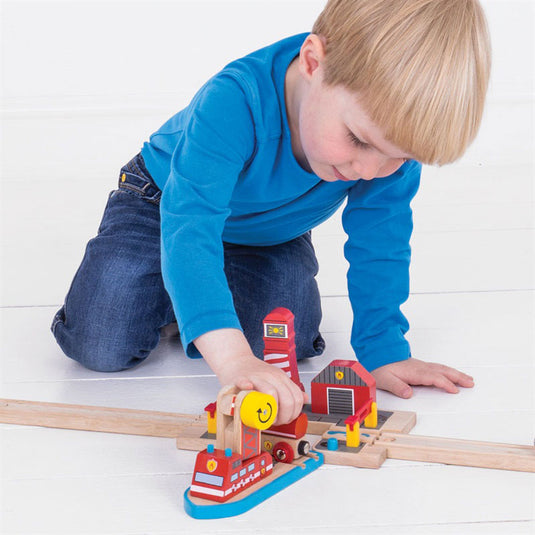 Bigjigs houten rails - brandweerhaven