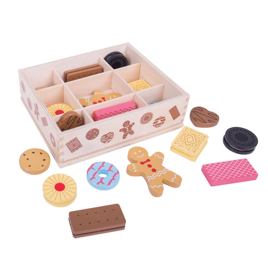 Bigjigs houten kistje met koekjes