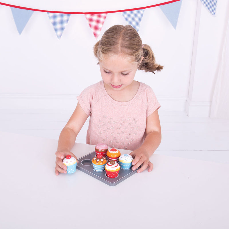 Load image into Gallery viewer, Bigjigs Houten Muffinset
