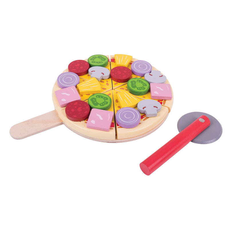 Load image into Gallery viewer, Bigjigs speelgoedeten - pizza snijden
