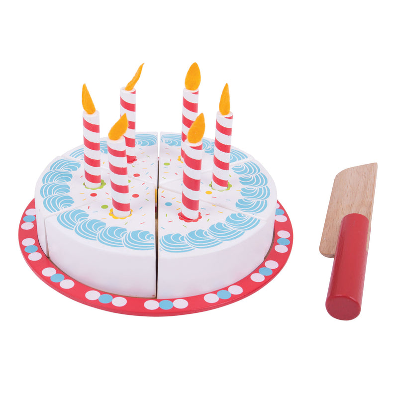 Load image into Gallery viewer, Bigjigs Houten Verjaardagstaart
