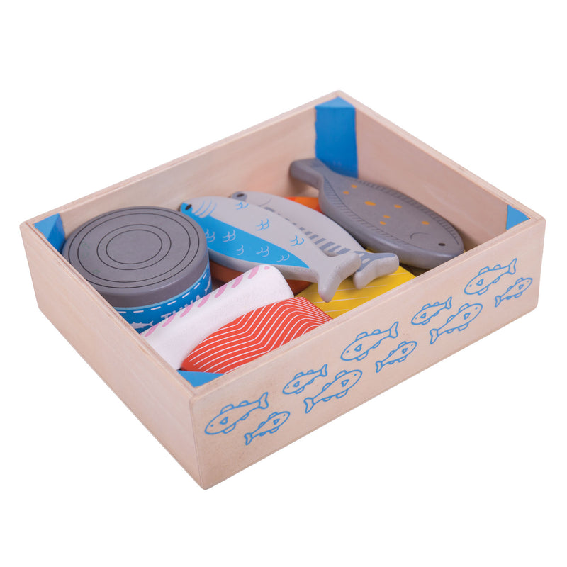 Load image into Gallery viewer, Bigjigs houten kistje met vis

