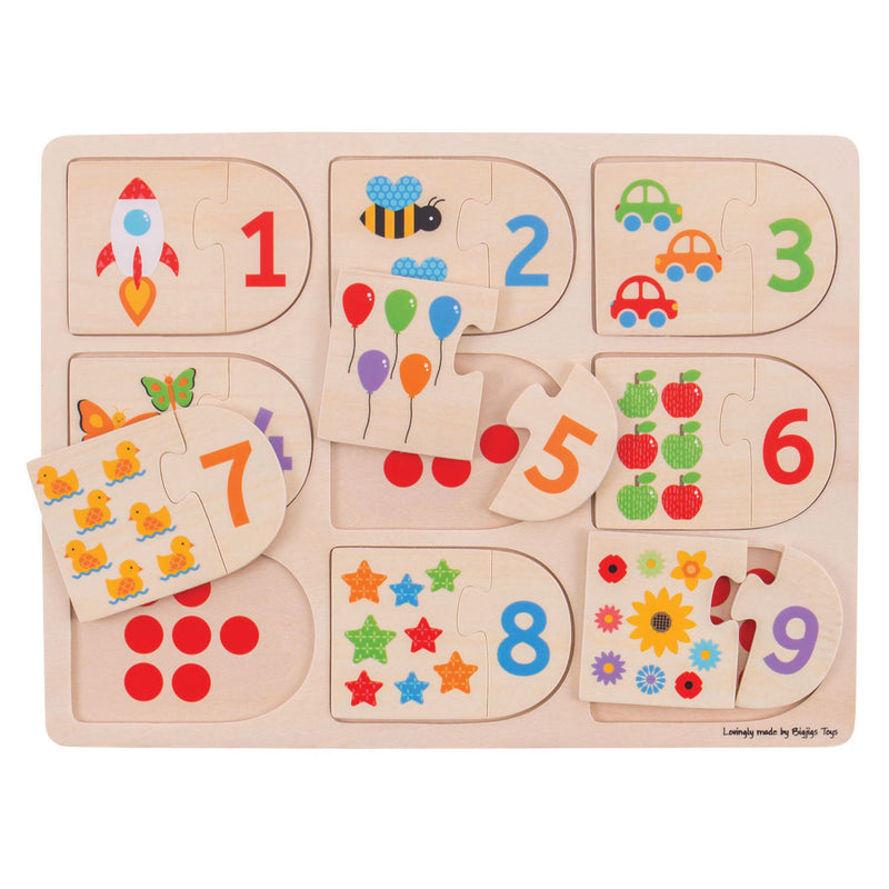 Load image into Gallery viewer, Bigjigs toys bigjigs houten leerpuzzel getallen, 18dlg.

