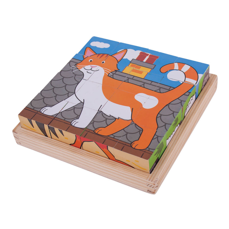 Load image into Gallery viewer, Bigjigs houten blokpuzzel boerderijdieren
