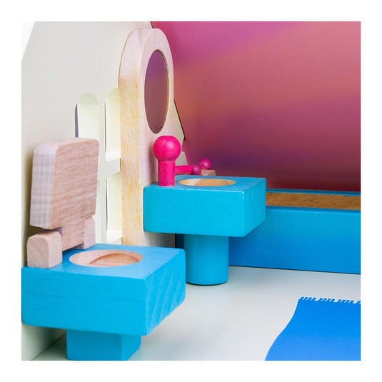 Bigjigs houten poppenhuis meubels, 27dlg.