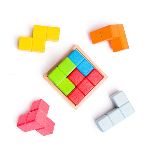 Bigjigs Houten Lock-a-Cube Kubuspuzzel