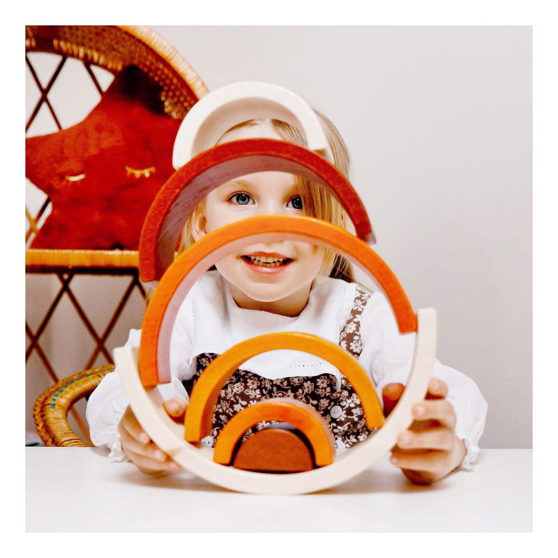 Load image into Gallery viewer, Bigjigs Houten Stapel Regenboog Naturel
