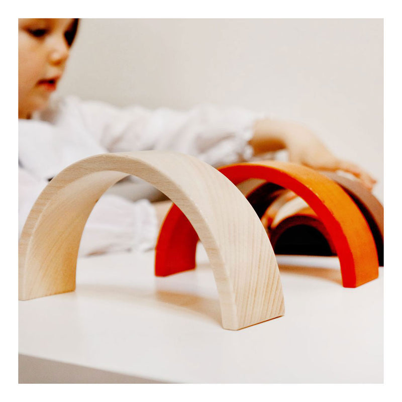 Load image into Gallery viewer, Bigjigs Houten Stapel Regenboog Naturel
