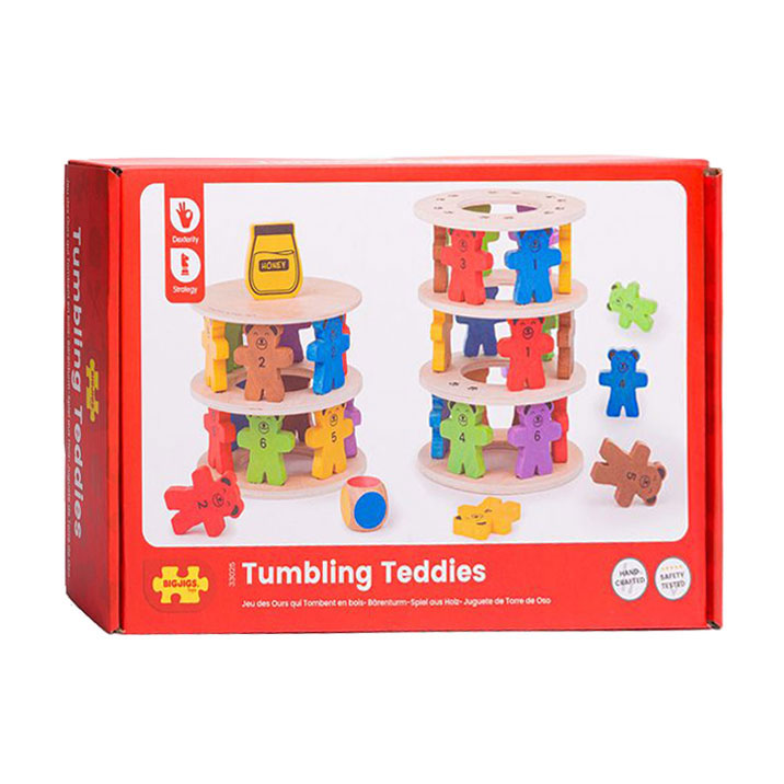 Load image into Gallery viewer, Bigjigs houten stapelspel teddyberen.
