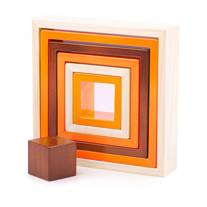 Load image into Gallery viewer, Bigjigs Houten Vierkante Stapelspeelgoed
