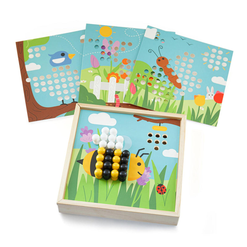 Load image into Gallery viewer, Bigjigs houten insteekmozaiek spel tuin
