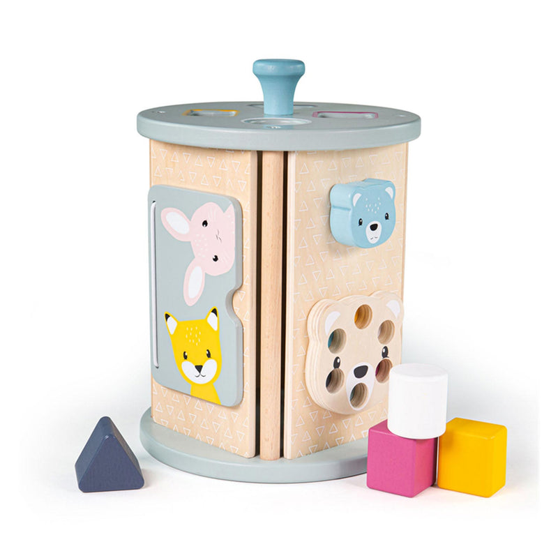 Load image into Gallery viewer, Bigjigs rollende activiteitenbox en vormenstoof van hout, 5dlg.
