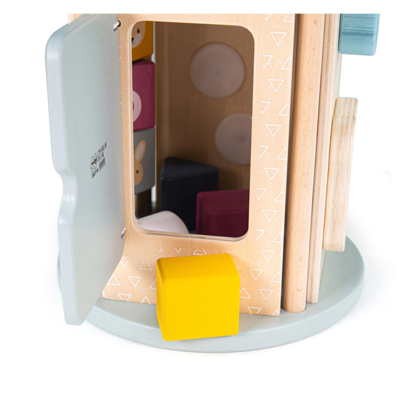 Load image into Gallery viewer, Bigjigs rollende activiteitenbox en vormenstoof van hout, 5dlg.
