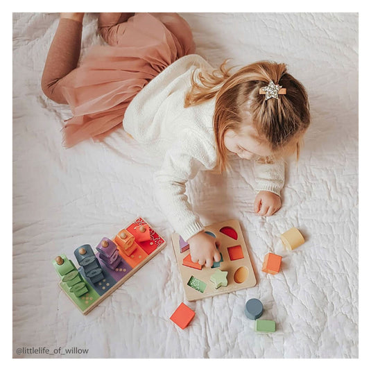 Bigjigs houten stapelspel bloemen, 16dlg.