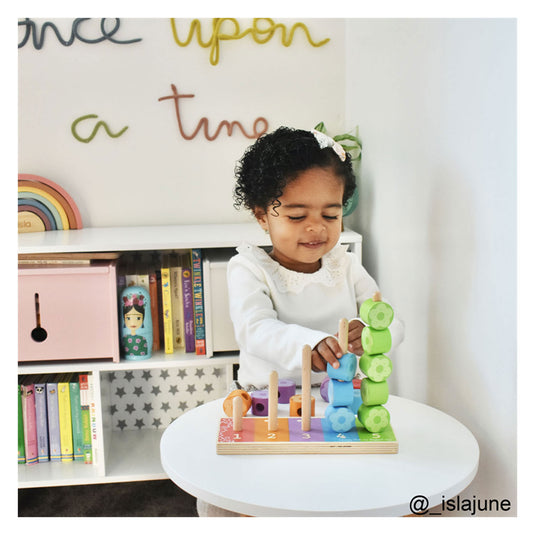 Bigjigs Houten Stapelspel Bloemen, 16dlg.