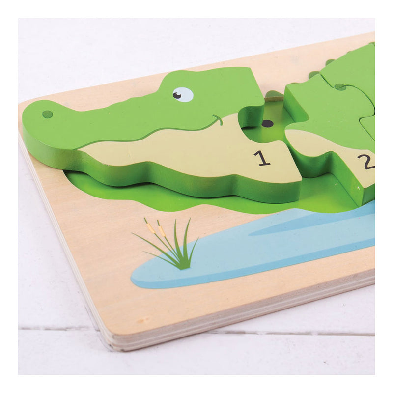 Load image into Gallery viewer, Bigjigs speelgoed houten puzzel 3d krokodil - bigjigs
