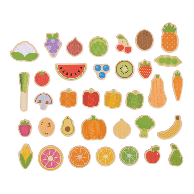 Load image into Gallery viewer, Bigjigs houten groente en fruit magneten - - vanaf 3 jaar
