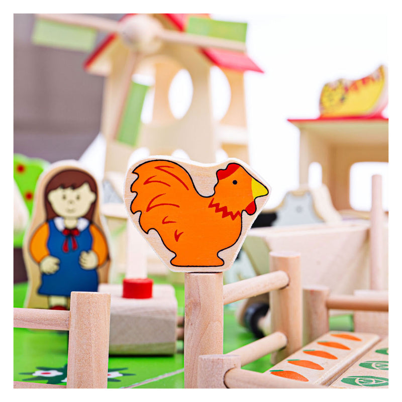 Load image into Gallery viewer, Bigjigs houten speel boerderij met accessoires, 48dlg.
