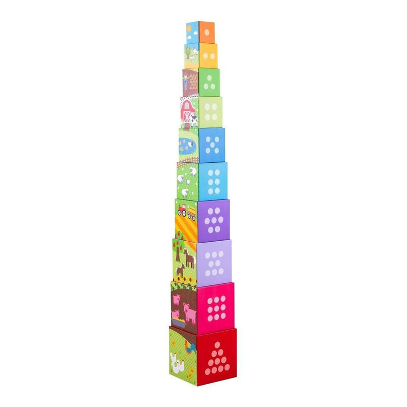 Load image into Gallery viewer, Bigjigs boerderij stapeltoren, 10dlg.
