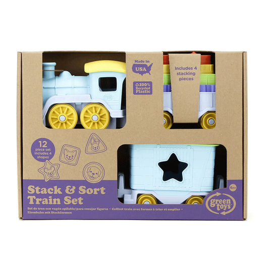 Green toys stapel en sorteer trein, 12dlg.