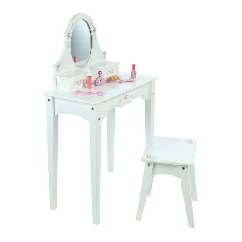 Load image into Gallery viewer, Tidlo houten kaptafel wit met bloemen
