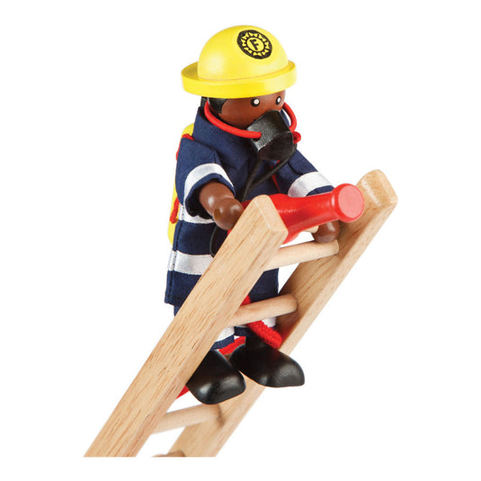 Tidlo houten poppenhuis poppen brandweermannen, 4st.