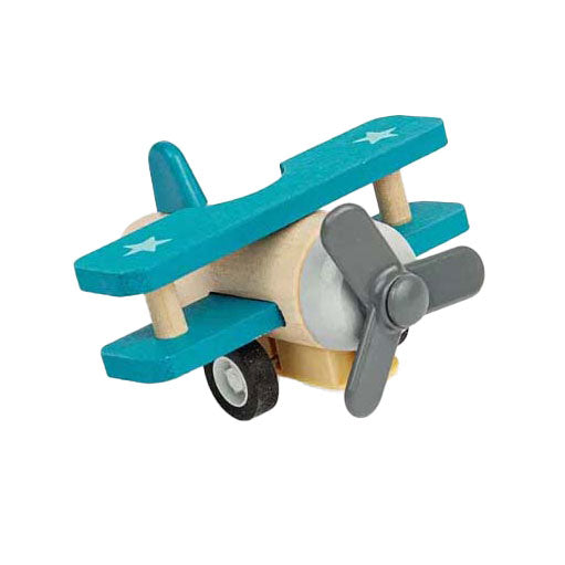 Load image into Gallery viewer, Bigjigs houten terugtrek dubbeldekker vliegtuig
