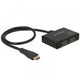 Delock 1x hdmi in > 2x hdmi out hdmi splitter (zwart, 60 centimeter, 4k)